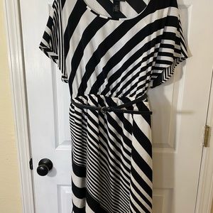 Black and white stripped dress
